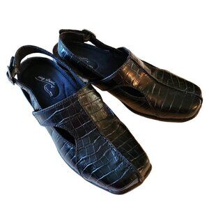 Easy Street Sportster Black Open Back Shoes, Woman's Black  Mules NIB